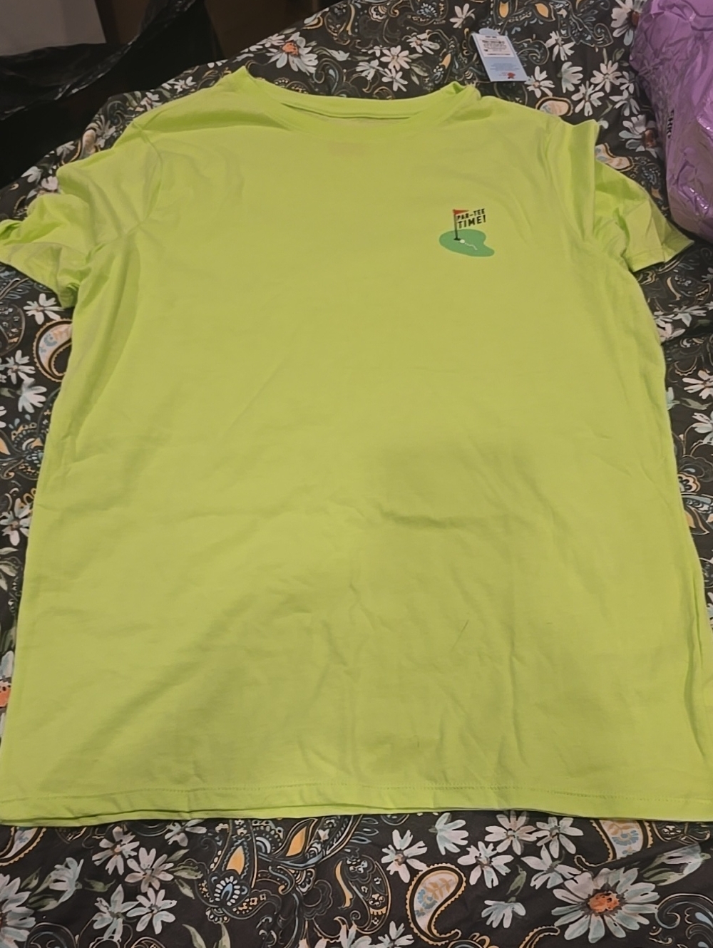 ❤️10/$10 Lime Green Graphic Tee with Small Chest Print